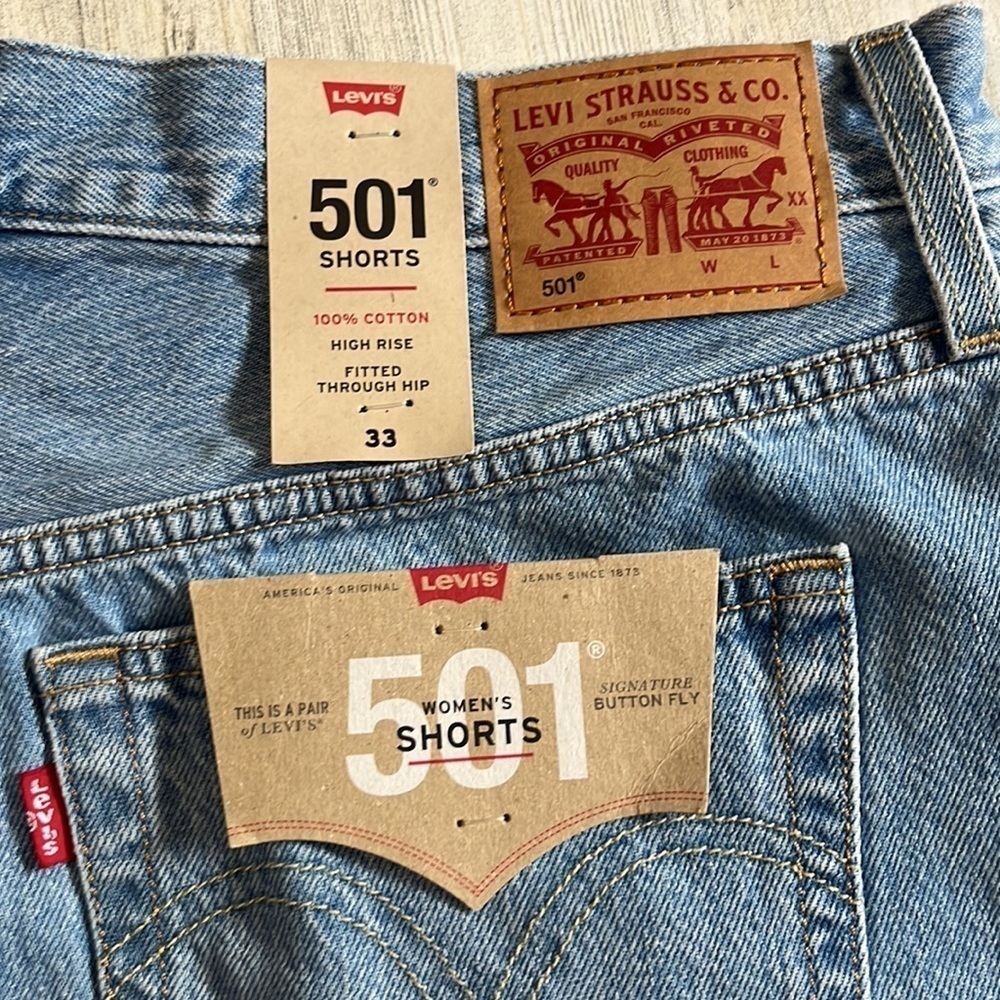 Levi’s 501 hi- rise shorts size 33. NWT - Picture 3 of 10